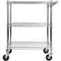 Oceanstar 3-Tier Heavy Duty All-Purpose Utility Cart, Chrome