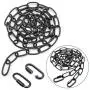 ECUDIS 20 Feet Black Pendant Light Fixture Chain, Lighting Hanging Chain Extension with Connection Locks, Heavy Duty Lighting Chain Replacement for Chandelier, Plants, Fruit Basket (Black Finish)