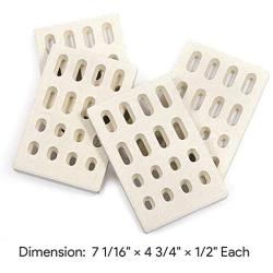 bbq777 8-Pack Ceramic Brick Flame Tamer, Grill Ceramic Briquettes Replacement Parts for Barbeques Galore Grand Turbo, Members Mark, Grand Turbo Grand Hall, Ceramic Radiant Heat Plate