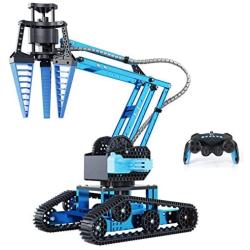 Top Race Remote Control RC Robot Arm, Alloy Metal Mechanical Robotic Arm Building Kit, DIY Take Apart Stem Excavator Robot