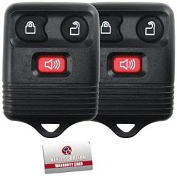 2 Replacement Keyless Entry Remote Control Key Fob Clicker Transmitter 3 Button - Black