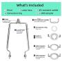 7 8 9 10 inch TooToo Star Lamp Shade Harp Holder 3/8 Standard&E14&E26&E27 Light Base UNO Fitter Adapter Converter Finial Set,Adjustable Tall 7 8 9 10 inch, Detachable Parts Silver Bracket Support