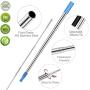Longzon 2 Pack Telescopic Metal Straws – Reusable, Portable, Collapsible Stainless Steel Drinking Straws with 2 Aluminum Key-chain Case & 2 Cleaning Brushes for Travel - (Black/Grey)