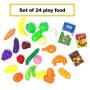 Toy Shopping Cart for Kids and Toddler - Includes Food - Folds for Easy Storage Metal Frame
