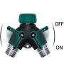 NEX 2 Way Y Hose Connector, Garden Faucet Splitter Metal Body with Comfortable Smooth Rubberized Grip