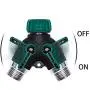 NEX 2 Way Y Hose Connector, Garden Faucet Splitter Metal Body with Comfortable Smooth Rubberized Grip NEX 2 Way Y Hose Connector, Garden Faucet Splitter Metal Body with Comfortable Smooth Rubberized Grip