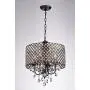 Edvivi Marya 4-Lights Antique Copper Round Crystal Chandelier Ceiling Fixture | Beaded Drum Shade | Glam Lighting