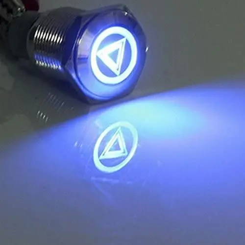 Etopars 12V Car Blue LED Light Emergency Hazard Warning Push Button Metal Toggle Switch 16mm Etopars 12V Car Blue LED Light Emergency Hazard Warning Push Button Metal Toggle Switch 16mm