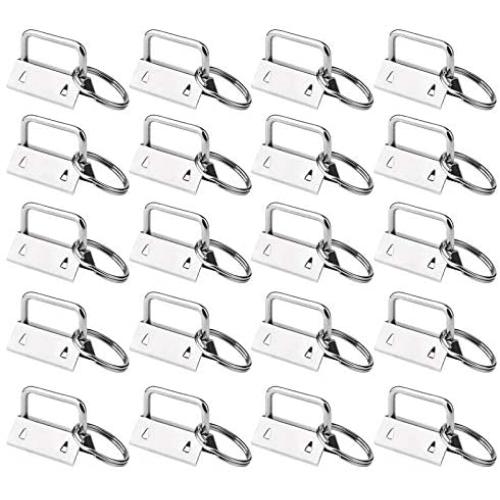 50 Sets Key Fob Hardware Key Fob Keychain Wristlet with Split Ring 1.25 Inch by HRLORKC