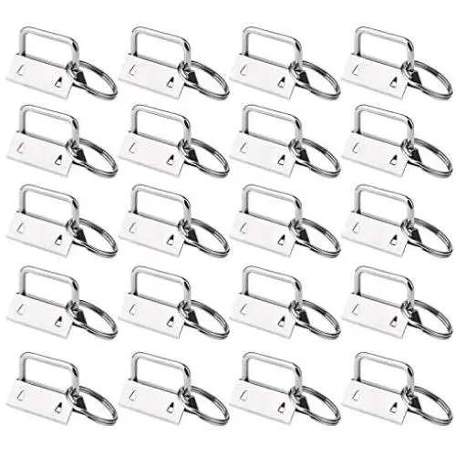 50 Sets Key Fob Hardware Key Fob Keychain Wristlet with Split Ring 1.25 Inch by HRLORKC
