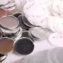 CO-Z 100-Piece 58mm/2.25 inch Blank Button Badge Parts Set for Button Making Machine, Metal Shells Clear Mylar and Plastic Base Components, DIY Arts Crafts Supplies for Gifts, Presents, Souvenirs