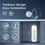 Waterdrop RO Reverse Osmosis Drinking Water Filtration System, NSF Certified, TDS Reduction, 400 GPD Fast Flow, Tankless, Compact, Smart Faucet, UL Listed Power, USA Tech, Brushed Nickel Faucet