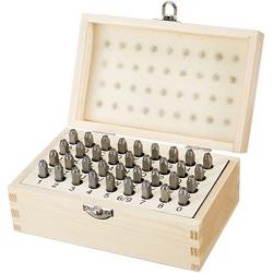 Amazon Basics Metal Alphabet And Number Stamp Kit Tools Set With Wood Box - 5/32 Inch