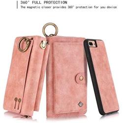 JAZ iPhone 8 / 7 Wallet Case - Zipper Purse Detachable Magnetic 14 Card Slots Wristlets Leather Wallet Case for Apple iPhone 8 / 7 / 6 / 6S