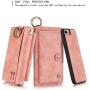 JAZ iPhone 8 / 7 Wallet Case - Zipper Purse Detachable Magnetic 14 Card Slots Wristlets Leather Wallet Case for Apple iPhone 8 / 7 / 6 / 6S