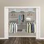 Tangkula 4 to 6 FT Custom Closet System, Wall Mounted Closet Maid with Hanging Rod, Metal Hanging Storage Organizer Rack Wardrobe with Shelves, Adjustable Closet System Kit for Bedroom