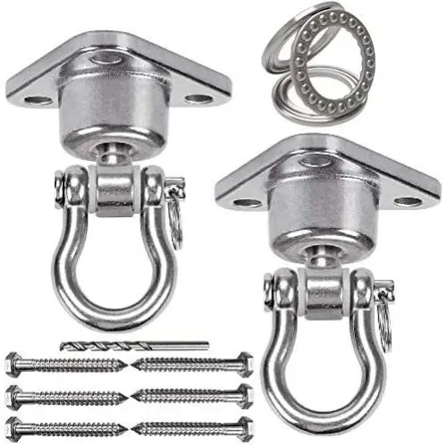 9M 2 Sets of Silent Bearing Swing Hangers,Heavy Duty 180°+360° Rotate Swing Swivel Hook, 1500LB Capacity Wooden Concrete Playground Yoga Hammock Chair Rope Punching Bag Porch Swing Sets 9M 2 Sets of Silent Bearing Swing Hangers,Heavy Duty 180°+360° Rotate Swing Swivel Hook, 1500LB Capacity Wooden Concrete Playground Yoga Hammock Chair Rope Punching Bag Porch Swing Sets