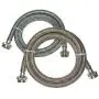 Premium Stainless Steel Washing Machine Hoses, 4 Ft Burst Proof (2 Pack) Red and Blue Striped Water Connection Inlet Supply Lines - Lead Free