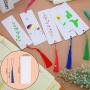 150 Pieces Kraft Paper Blank Bookmarks Gift Tags and 150 Pieces Handmade Tassels Pendant for DIY Craft Bookmark Key Chain Earring Jewelry Making (White)