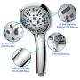 High Pressure Handheld Shower Head, 9 Spray Setting Hand Held Showerhead with 60 Inch Hose (Silver)