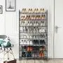 SONGMICS 8-Tier Shoe Rack, Set of 2 Stackable 4-Tier Shoe Organizers, Metal Mesh Shoe Shelf Storage, Adjustable Flat or Angled Shelves, Cool Gray ULMR08GB SONGMICS 8-Tier Shoe Rack, Set of 2 Stackable 4-Tier Shoe Organizers, Metal Mesh Shoe Shelf Storage, Adjustable Flat or Angled Shelves, Cool Gray ULMR08GB