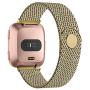 POY Bands Compatible for Fitbit Versa 2/Fitbit Versa/Fitbit Versa Lite for Women Men, Metal Stainless Steel Mesh Loop Replacement Strap for Versa,Gold Small