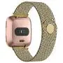 POY Bands Compatible for Fitbit Versa 2/Fitbit Versa/Fitbit Versa Lite for Women Men, Metal Stainless Steel Mesh Loop Replacement Strap for Versa,Gold Small