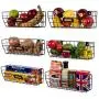 Wall35 Macon Hanging Fruit Basket for Kitchen Organization and Storage, Wall Mounted Metal Wire Baskets Set of 6 Black Wall35 Macon Hanging Fruit Basket for Kitchen Organization and Storage, Wall Mounted Metal Wire Baskets Set of 6 Black