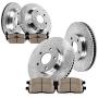 Detroit Axle - Brakes Kit Replacement for Toyota Tundra, Sequoia Land Cruiser, Lexus LX570 - Front Rear Disc Rotors, Ceramic Brake Pads (Drilled and Slotted Performance)