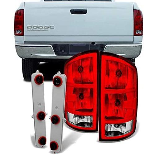 For Dodge Ram 1500 | 2500 |3500 Pickup Truck Red Clear Tail Lights Replacement With Circuit Board Pair