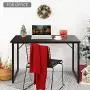 BOSSIN Office Small Desk 39Computer PC Table Study Writing Table for Home Office, Modern Simple Style PC Desk, Black Metal Frame Small Place (Black) BOSSIN Office Small Desk 39Computer PC Table Study Writing Table for Home Office, Modern Simple Style PC Desk, Black Metal Frame Small Place (Black)