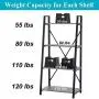 BON AUGURE Ladder Shelf 4 Tier Leaning Industrial Bookshelf, Rustic Wood Metal Ladder Bookcase, Standing Storage Book Shelves for Living Room (Dark Gray Oak)