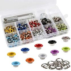 OFNMY 400 Sets 3/16 Inch DIY Multi-Color Grommets Kit Metal Eyelets with Installation Tools and Instructor