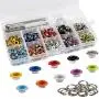 OFNMY 400 Sets 3/16 Inch DIY Multi-Color Grommets Kit Metal Eyelets with Installation Tools and Instructor OFNMY 400 Sets 3/16 Inch DIY Multi-Color Grommets Kit Metal Eyelets with Installation Tools and Instructor