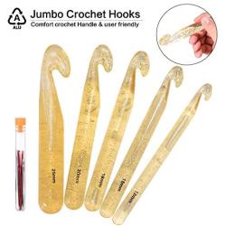 Crochet Hook Set, NuLink 36-Pieces Ergonomic Soft Handle Crochet Yarn Large Eye Blunt Knitting Needles Kit with Case Holders for Beginners Experienced