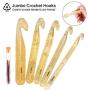 Crochet Hook Set, NuLink 36-Pieces Ergonomic Soft Handle Crochet Yarn Large Eye Blunt Knitting Needles Kit with Case Holders for Beginners Experienced