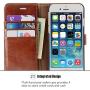 OCASE iPhone 6S Case [Free Screen Protector Included] Leather Flip Wallet Case for iPhone 6 / 6S Devices - Brown