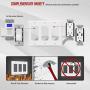 ENERLITES Decorator Light Switch or Receptacle Outlet Wall Plate, Size 3-Gang 4.50'' x 6.38'', Polycarbonate Thermoplastic, 8833-W, White
