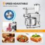 VIVOHOME 3 in 1 Electric 650W Multi-functional 6-Speed Tilt-Head Kitchen Stand Mixer Meat Grinder Juice Blender with 6 Quart Stainless Steel Bowl Silver ETL Listed