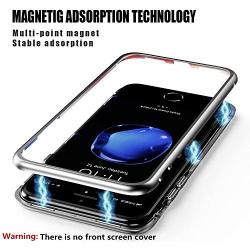 iPhone 8 Plus Case,iPhone 7 Plus Case, ZHIKE Magnetic Adsorption Case Metal Frame Tempered Glass Back with Built-in Magnet Cover for Apple iPhone 7Plus/8 Plus (White, iPhone 7 Plus/8 Plus)