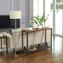 VASAGLE Console Table, Sofa Table, Entryway Table with Metal Mesh Shelf, 39.4 x 13.8 x 31.5 Inches, for Hallway, Entryway, Living Room, Industrial Rustic Brown ULNT86X