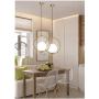 H XD GLOBAL Modern Fashion Spherical Gold Metal & Glass Hanging Light, Pendant Lighting Base on E27 Bulb(Circle 20cm)
