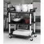 MaxWorks 80774 3-Shelf Utility Plastic Cart with Wheels-225 Lbs Maximum Capacity MaxWorks 80774 3-Shelf Utility Plastic Cart with Wheels-225 Lbs Maximum Capacity