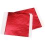 Imitation Gold Foil Leaf Sheets - VGSEBA 100 Pieces Red Metal Leaf Papers Perfect Choice for Gilding Crafts, Furniture Decorations, Arts Project, 5.1'' x 5.3'' Loose Leaf