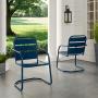 Crosley Furniture CO1030-NV Brighton Retro Metal Chair, Set of 2, Navy