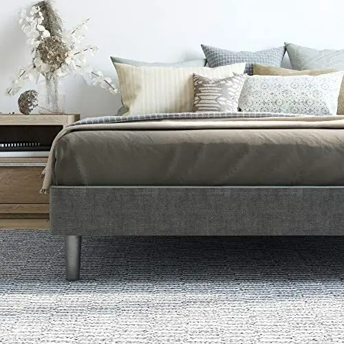 Classic Brands Claridge Upholstered Mattress Foundation | Platform Bed | Metal Frame with Wood Slat Support | Grey, Queen Classic Brands Claridge Upholstered Mattress Foundation | Platform Bed | Metal Frame with Wood Slat Support | Grey, Queen