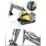 HMANE 3-in-1 RC Excavator Toy, 2.4G Remote Control Construction Truck Full Functional Engineering Excavator Bucket 660° Rotation Rechargeable Battery