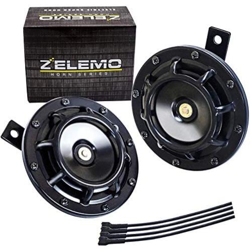Eletric Car Horn Kit 12V Super Loud High Tone and Low Tone Metal Twin with Black Protective Grill Works on Any 12 Volt Vehicle Horn Including Cars, Trucks, Vans, Motorcycles, Buses, Buses,Boats