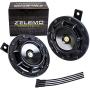 Eletric Car Horn Kit 12V Super Loud High Tone and Low Tone Metal Twin with Black Protective Grill Works on Any 12 Volt Vehicle Horn Including Cars, Trucks, Vans, Motorcycles, Buses, Buses,Boats