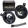 Eletric Car Horn Kit 12V Super Loud High Tone and Low Tone Metal Twin with Black Protective Grill Works on Any 12 Volt Vehicle Horn Including Cars, Trucks, Vans, Motorcycles, Buses, Buses,Boats